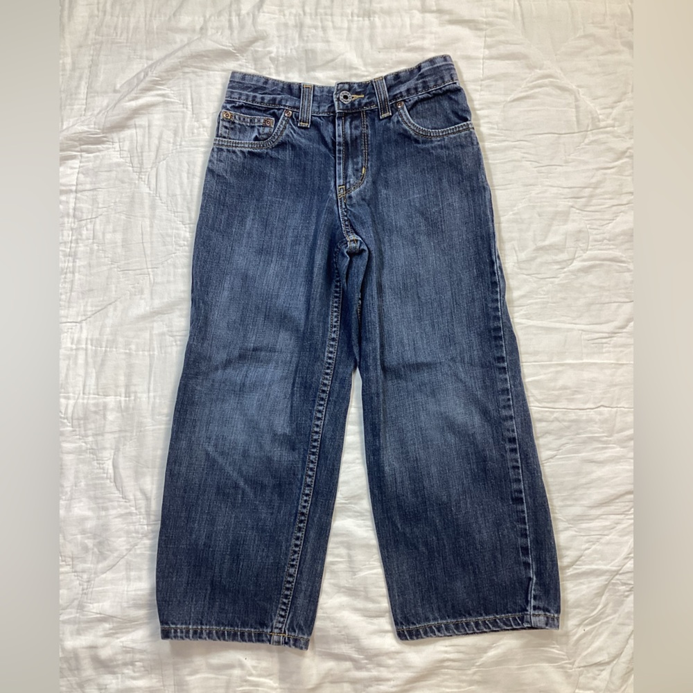 Boys LL Bean Double L Straight Leg Adj Waist‎ Jeans 6X 7